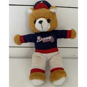 Vintage MLB Atlanta Braves 12" Plush Teddy Bear Play By Play